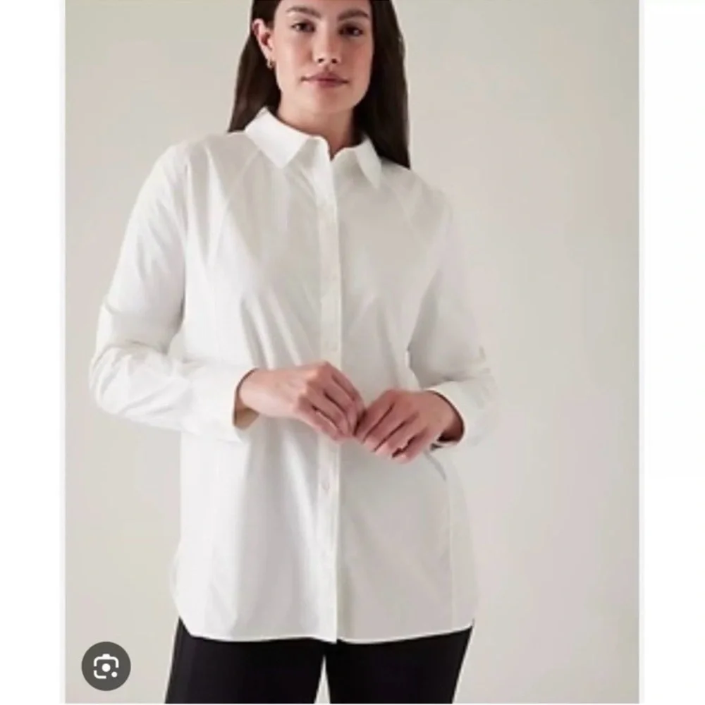 Athleta Poplin Blouse - Picture 1 of 8